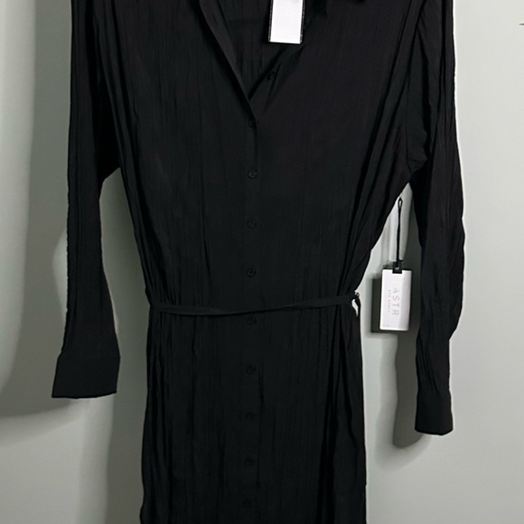 ASTR the Label Belted Long Sleeve Midi Shirtdress-Black size Small-NWT - Picture 8 of 12